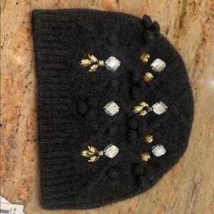 Embellished Grey cashmere Knit Beanie